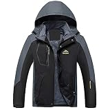 Lomelomme Regenjacke Herren Wasserdicht Atmungsaktiv Regenparka Übergangsjacke mit Kapuze Leicht Fahrrad Regenmantel Reißverschluss Herbst Frühling Softshell Jack