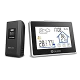 RFElettronica - Wetterstation DIGOO DG-TH8380 Außenthermometer Hygrometer mit Touchscreen, Außensensensor, Wettervorhersage, Wecker mit Snooze-Funktion für Zuhause, Schlafzimmer, Bü