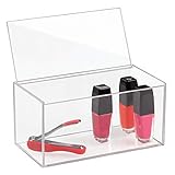 iDesign Kosmetik Organizer mit Deckel, großer Schminkorganiser aus BPA-freiem Kunststoff, stapelbare Acrylbox für Schminke, (20,3 x 10,2 x 10,2 cm), durchsichtig