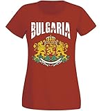 Damen T-Shirt Bulgarien WM 2018 .- Vintage Destroy Rot Wappen D01 (S)