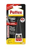 Pattex PSK5C Sekundenkleber Präzision, Superkleber für punktgenaues Kleben ohne Nachtropfen, schnelltrocknender, spülmaschinenfester Flüssigkleber, 1 x 5g