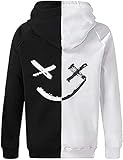 OVIWENEII Herren Smiley Pullover Basic Kapuzenpullover Übergröße Hoodie Sweatjack