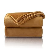 VOTOWN HOME Decke Kuscheldecke Braun 220x240 cm, weiche warme Decke als Wohndecke, extra Flauschige Sofadecke, Mikrofaser Bettüberwurf Tagesdeck