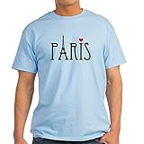 CafePress Love Paris T-Shirt mit Eiffelturm und Baumwolle Gr. M, hellb
