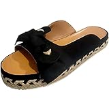 YOUQQI Damen Sommer Sandalen Plateau Pantoffeln Bogen Offenem Zehenbereich Sandalette Keilabsatz Plateau Espadrilles Elegant Römersandalen Peep Toe Sandalen Freizeit Wedges Hausschuh Slipp