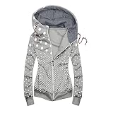 CCOOfhhc Sweatjacke Damen Lang Softshelljacke Wasserdicht Atmungsaktiv Jacke Sweatjacke mit Kapuze Weste Langarm Oversize Outdoor Jacken Herbstmantel Elegant Sweatshirt M