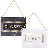 Doppelseitiges Schild mit Aufschrift 'Open and Close', Marmordruck, 2 Stück