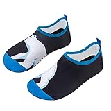 Kinder Badeschuhe Wasserschuhe Strandschuhe Mädchen Junge Schwimmschuhe Barfußschuhe rutschfeste Surfschuhe Sportschuhe Kleinkind Schwimmbad(Eisbär blau,28EU 29 EU)