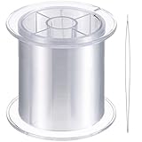 Blulu 500 m Klar Nylon Unsichtbares Faden für die Hängende Ornamente und Nähen Hobby, Stark und Unsichtbar, 0,25 mm, mit Perlen N