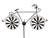 DanDiBo Gartenstecker Metall Fahrrad XL 135 cm Rad Rost Braun 96004 Windspiel Windrad Wetterfest Gartendeko Garten Gartenstab Bodensteck