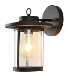 Veranda -Lampe Wandleuchten im Freien Wandleuchten amerikanische einfache runde feuchtigkeitssichere Wandverstärkungshalterung Lichter Wandlampenmontage Straßenleuchte E27 (Farbe: alte Kupferfarbe)