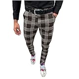 ZzCityTK Herrenhosen Herren Anzughose schmales Bein Business Slim Fit Kariert Vintage Arbeitshose Lange Hosen Loose Freizeithose Stoffhose Cargohose Outdoorhose Trachtenhose Jogging