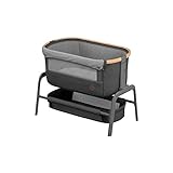 Maxi-Cosi Iora Beistellbett, hochwertiges, höhenverstellbares Babybett, nutzbar ab der Geburt bis max. 9 kg, Inkl. Matratze und Tasche, kompakt faltbar, passt neben fast jedes Bett, essential grap