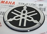 45mm Durchmesser Yamaha Stimmgabel Aufkleber Emblem Logo Schwarz Erhöht Gewölbt Gel Harz Selbstklebend Motorrad Jet Ski /Atv / Schneemob