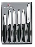 Victorinox 6-teiliges Küchenmesser-Set für Gemüse (Sparschäler, Gemüsemesser, Spülmaschinengeeignet) schw