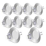 linovum WEEVO Decken Einbauleuchten LED 10er Set ultra flach - neutralweiß 5W Spot 230V rund silber - Strahler für Bad, Auß