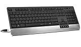 Speedlink LUCIDIS Comfort Keyboard - Tastatur mit USB Anschluss (Edle Aluminium-Handballenauflage - Höhenverstellbar - Treiberlose Installation) für Gaming/PC/Notebook/Laptop, DE Layout schw