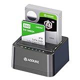 Aojue 2 bay 1:1 2,5 / 3,5 Zoll SATA SSD Dockingstation, externe USB 3.0 2,5 / 3,5 Zoll SATA SSD und SATA externe Festplatte Shell, unterstützen Offline Replikator (2,5 /3,5 SATA SSD / HDD 1:1 Klon)