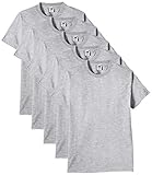 Fruit of the Loom Herren Regular Fit T-Shirt Heavy Cotton Tee Shirt 5 pack, Grau (Heather Grey), XL