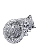 Steinfigur kleine Katze Tinka eingerollt (8x17x14 cm), Frost- und wetterfest bis -30°C, massiver Steing