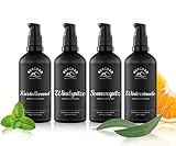 BERGBAD 4 x 100ml Set BIO Saunaaufguss Erkältung I wohltuendes, erfrischendes Sauna-Aufgussmittel mit Bio-Alkohol, Wasser und 100% naturreinen ätherischen BIO Ö