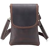 Gürteltasche aus echtem Leder mit Gürtelschlaufe, coffee, L Size-8.0 inch, C