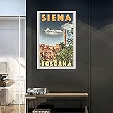 HNGFV Wandbild Siena Turm von Mangia Toscana Leinwand Gemälde Poster Bild Geschenk Wand Dekor Moderne Familie Dekorative Poster 60x90cm x1 R