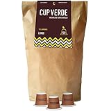 CUP VERDE – 100 nachhaltige Kaffeekapseln Nespresso* kompatibel. Biologisch abbaubar – fair gehandelt - schonend geröstet, kräftiger Geschmack - wenig Verpackung. Lung