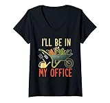 Damen Garden I'll be in my office Gartenhemd T-Shirt mit V