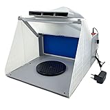 TABODD Tragbare Hobby Airbrush Lackierkabine Kit Abgasfilter Extractor Set mit 3 LED Light CE-Zertifikat, Absaugvorrichtung Filter Absauganlage für Airbrush-Arbeiten Modellb