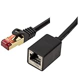 BIGtec Premium 1,50m CAT.5e Verlängerung Ethernet LAN Patchkabel Gigabit Netzwerkkabel Patch Kabel schwarz geschirmt vergoldet (RJ45, Cat 5e, FTP, 1000 Mbit/s) 1 x RJ45 Stecker - 1 x RJ45 Kupplung