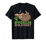 Lustiges Offizielles Schlafshirt Pyjama Schlafanzug Faultier T-S
