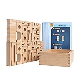 SumBlox Mini (Starter Set) - 38 Mini Holz Bausteine aus massiver Buche - Premium Zahlenbausteine Montessori Spielzeug - Mit 36 Aktivitätskarten in Deutsch zur Förderung des spielerischen L