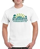 Comedy Shirts - Copacabana Strandabschnitt 1312 - Herren T-Shirt - Weiss/Türkis-Hellgrün Gr. XL