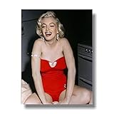 leinwandbild kücheschlafzimmer wall art Star Marilyn Monroe Sexy Frau Interieur Schwarz Weiß(50x70cm-Kein Rahmen )