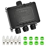 Abzweigdose Verbindungsdose Wasserdicht Verteilerdose IP68 Elektrischer Anschlussdose Klemmensatz Außen Verteilerdose 3 Wege für Garten Outdoor LED