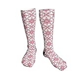 Oberschenkelhohe Socken Dekorative Fliesen über dem Knie Kompressionsstrümpfe Lange Kniestrümpfe für Damen H