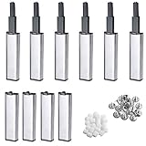 Roudaru 10 Stück Türdämpfer Schrank Drucktüröffner Push to Open Türöffner Magnet Drucköffner Schranktür Magnetschnäpper Metall Türöffner Werkzeugsatz für Schrank Küche Möb