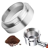 Kaffee Dosierring, Espresso Dosiertrichter, 58mm Kaffee Dosierring Silber, für Kaffeemaschine, Fülltrichter, Brühschüssel, Kaffeepulve-Edelstahl, silb