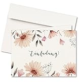 FRUITPRINTS CherryCards - 20er Set Einladungskarten & Umschläge - Klappkarten Format A6 (Blumenwiese)