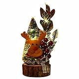 CloverGorge Weihnachtsbaumschmuck mit LED-Beleuchtung, Holzboden, Weihnachtsdek