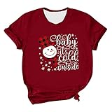 Weihnachten Langarm t Shirt kuschel windjacken Damen Weisse Pullover kurzärmelige Bluse Damen Bunte Pullover Damen Hemd Damen elegant rote Bluse Damen Kapuzenp
