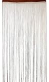 Deichflausen Fadenstore, 100 x 200 cm, braun mit Perlen, Fadengardine, Fadenvorhang, Raumteiler, G