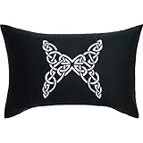 Schmetterling Keltischer Knoten Premium Kissen mit Bezug & Symbol Motiv 40x60cm Yggdrasil nordischer Wikinger Irisches Celtic Dekokissen mit Füllung Couchkissen Sofakissen Polsterüberzug Schw