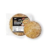 BenFit High Protein Pizzaboden vegan - 300 g Packung - 2 halbgebackene Böden je Packung - ideal für eine eiweißreiche, fettarme, kalorienreduzierte und zugleich vegane Ernährung