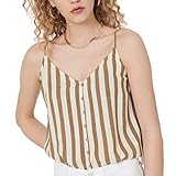 ONLY Womens ONLASTRID Singlet WVN NOOS Cami Shirt, Stripes:BEIGE Stripe Cloud Dancer, 34