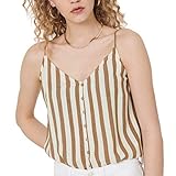 ONLY Womens ONLASTRID Singlet WVN NOOS Cami Shirt, Stripes:BEIGE Stripe Cloud Dancer, 38