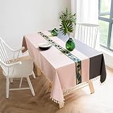 LIUJIU Tischdecke aus Polyesterfaser，Tischdecke Rechteckige Abwaschbar Polyester Tischtuch Wasserabweisend Geeignet für Home Küche Dekoration Gastronomie Hochzeit Fest,140x180cm（55x70inch）