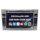 EUNAVI Android 10 Autoradio für Opel Vauxhall Astra H G J Vectra Antara Zafira Corsa Vivaro Meriva Veda, 7 Zoll unterstützt Lenkrad Bedienung USB SD RDS Bluetooth 2-DIN Radio (2G+32G, Grau)