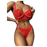 BaZhaHei Damen Mode Set Neckholder Dessous Unterwäsche Nachtwäsche Stahlring Pyjama Strumpfband Push Up Spitze String BH Träger Slip Bügel Unterwäsche Nachthemd BH S